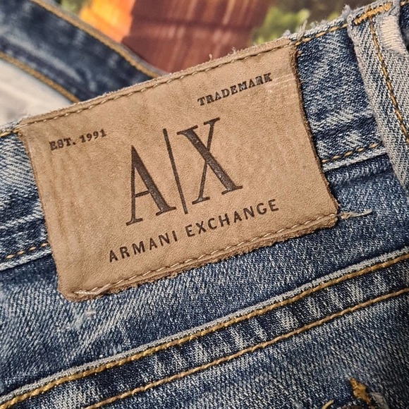 Armani Exchange Blue Distressed Jeans Size 8 - Picture 7 of 7